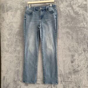 NYDJ Marilyn Straight Jeans Women’s 10 Blue Denim Lift Tuck Technology Size 10**